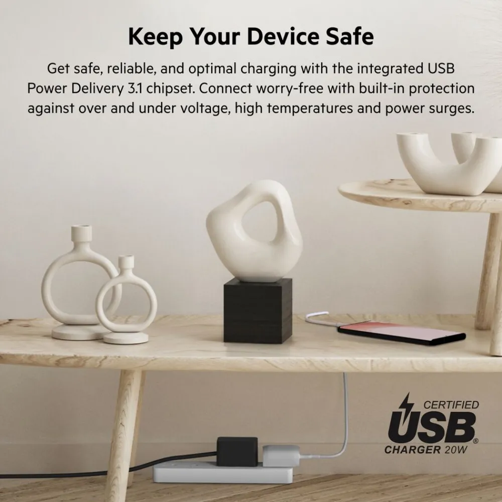Fashion USB-C Wall Charger 20W + USB-C Cable with Lightning Connector Usb-C Chargers