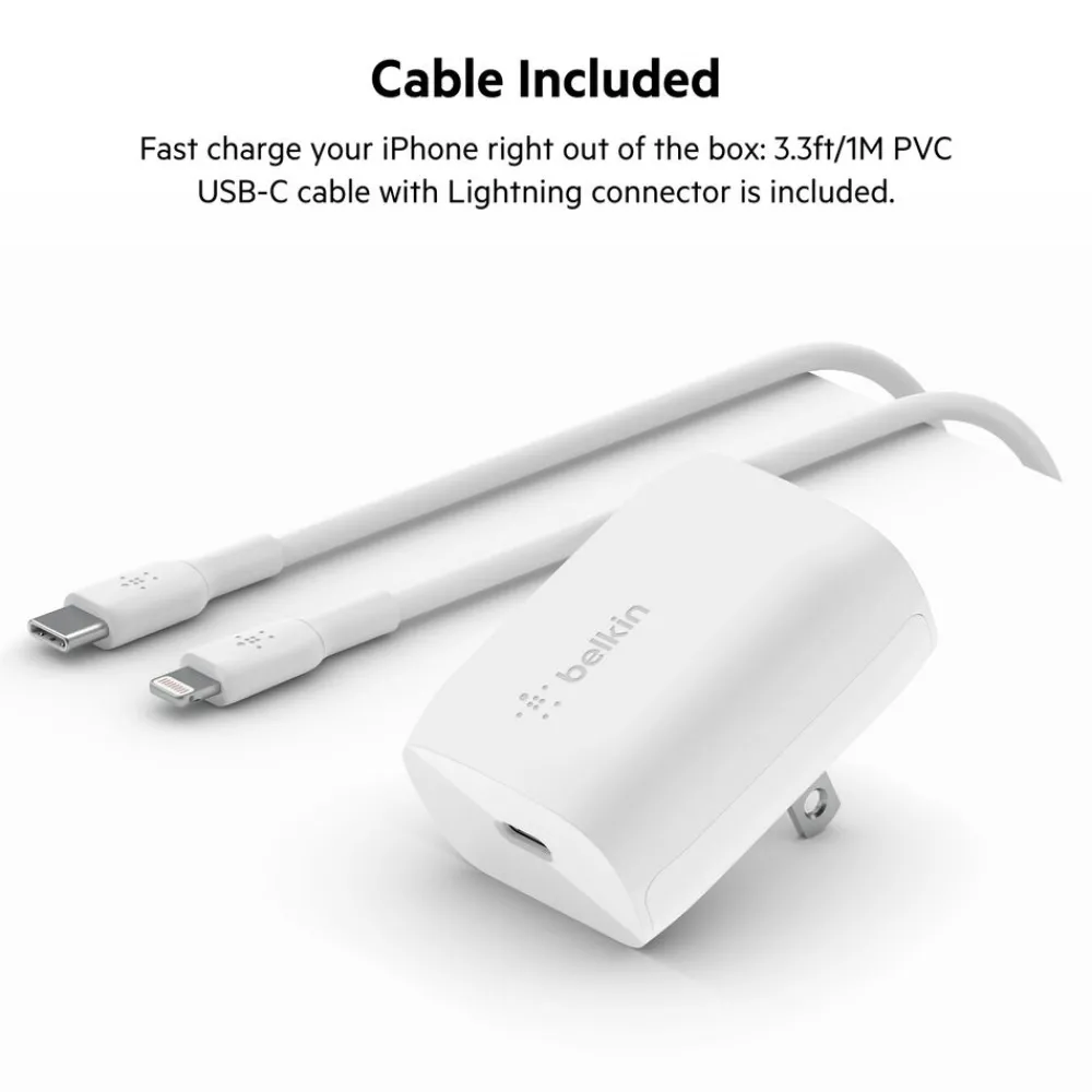 Fashion USB-C Wall Charger 20W + USB-C Cable with Lightning Connector Usb-C Chargers